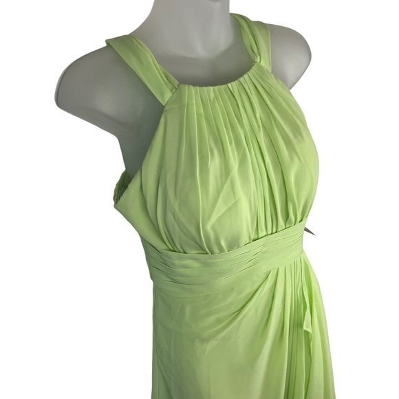 BM Bridal Womens Size Small 2 Lime Green Elegant Round Neck Sleeveless Dress New - Picture 4 of 10
